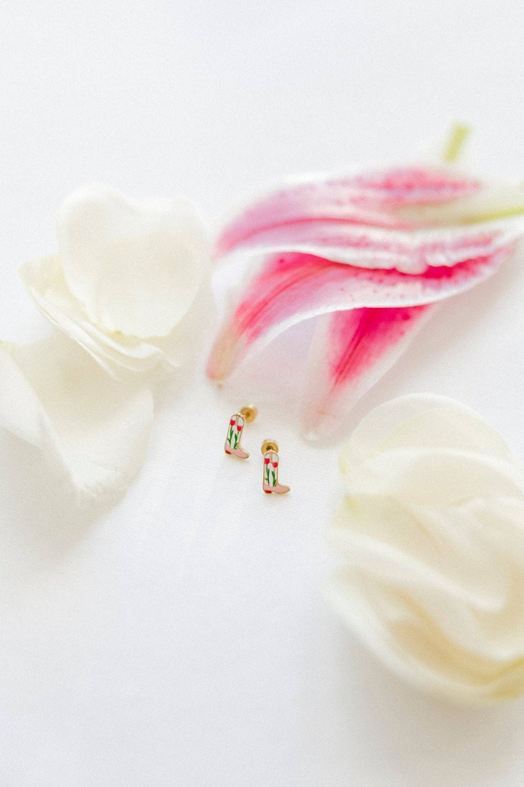 Tulip Cowgirl Boot Screw-Back Earrings