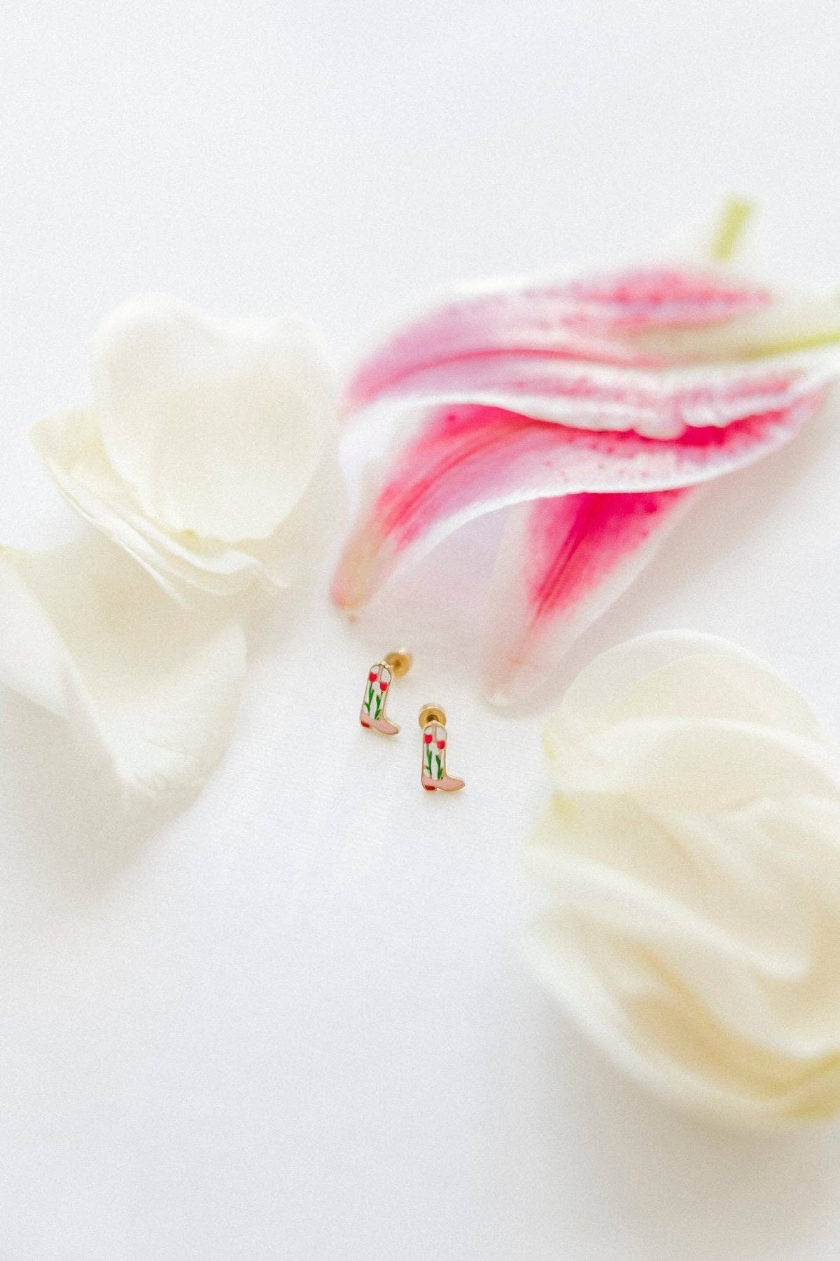 Tulip Cowgirl Boot Screw-Back Earrings