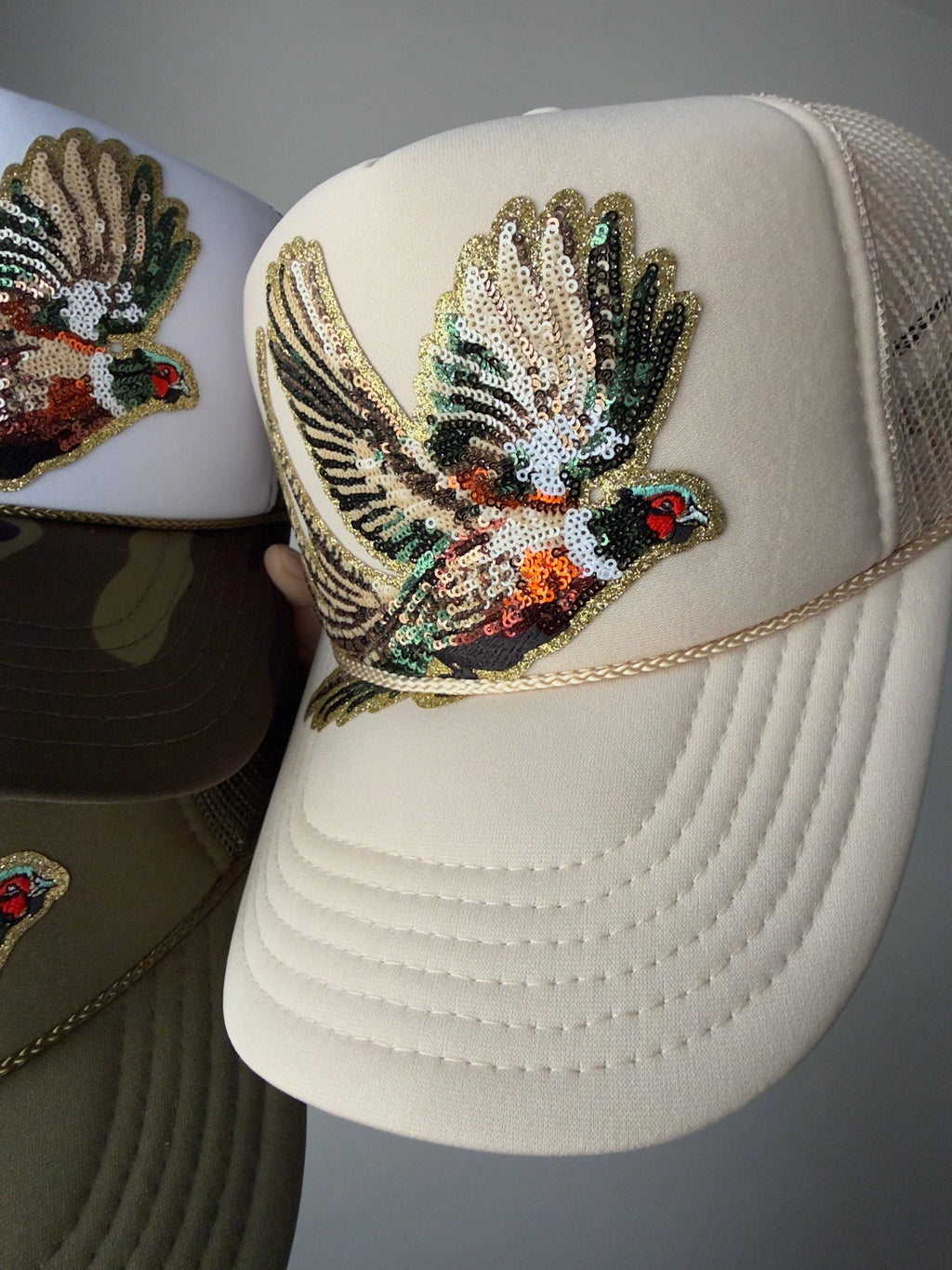 Sequin Pheasant Trucker Hat