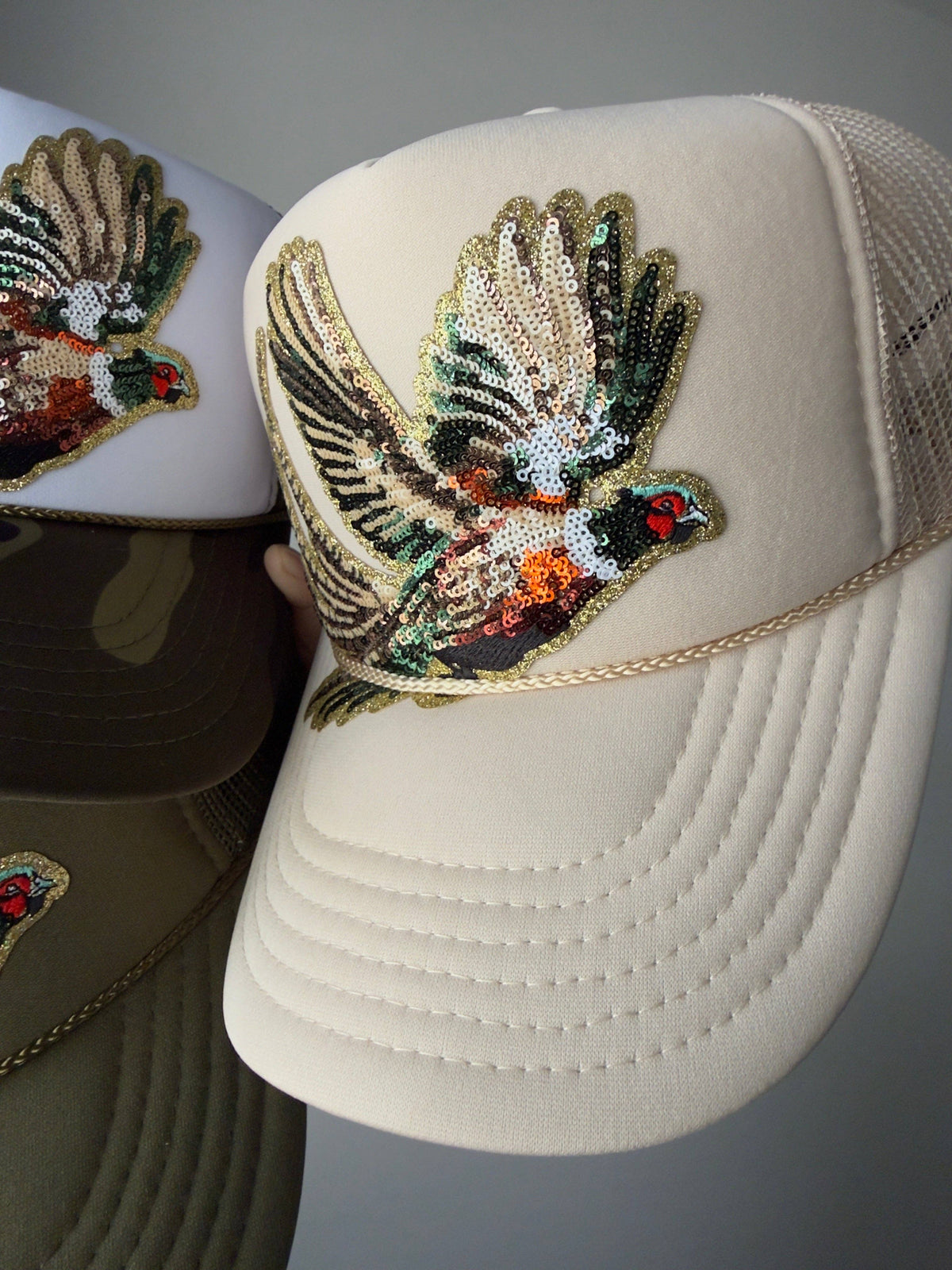Sequin Pheasant Trucker Hat