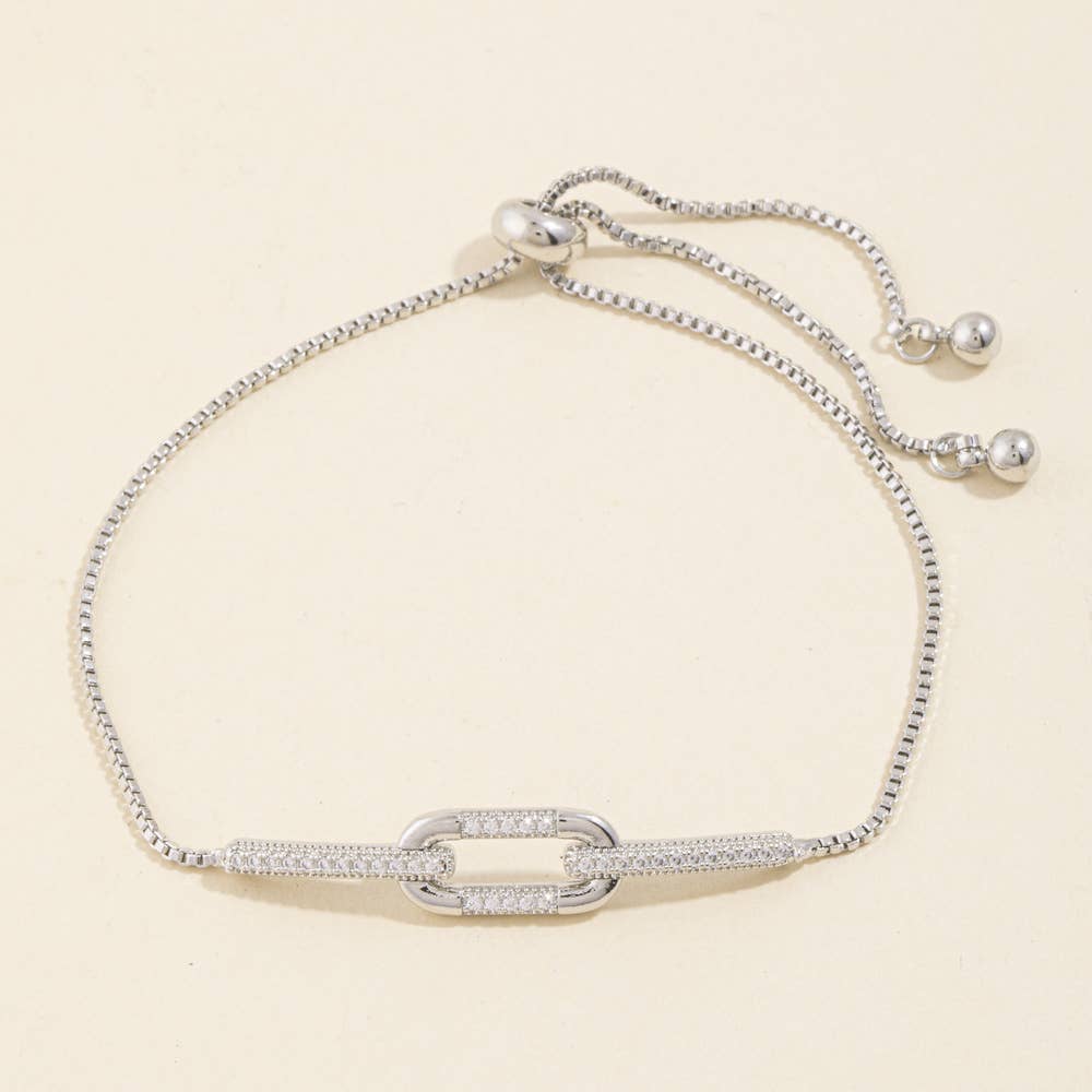 Interlocked Pavé Bolo Bracelet