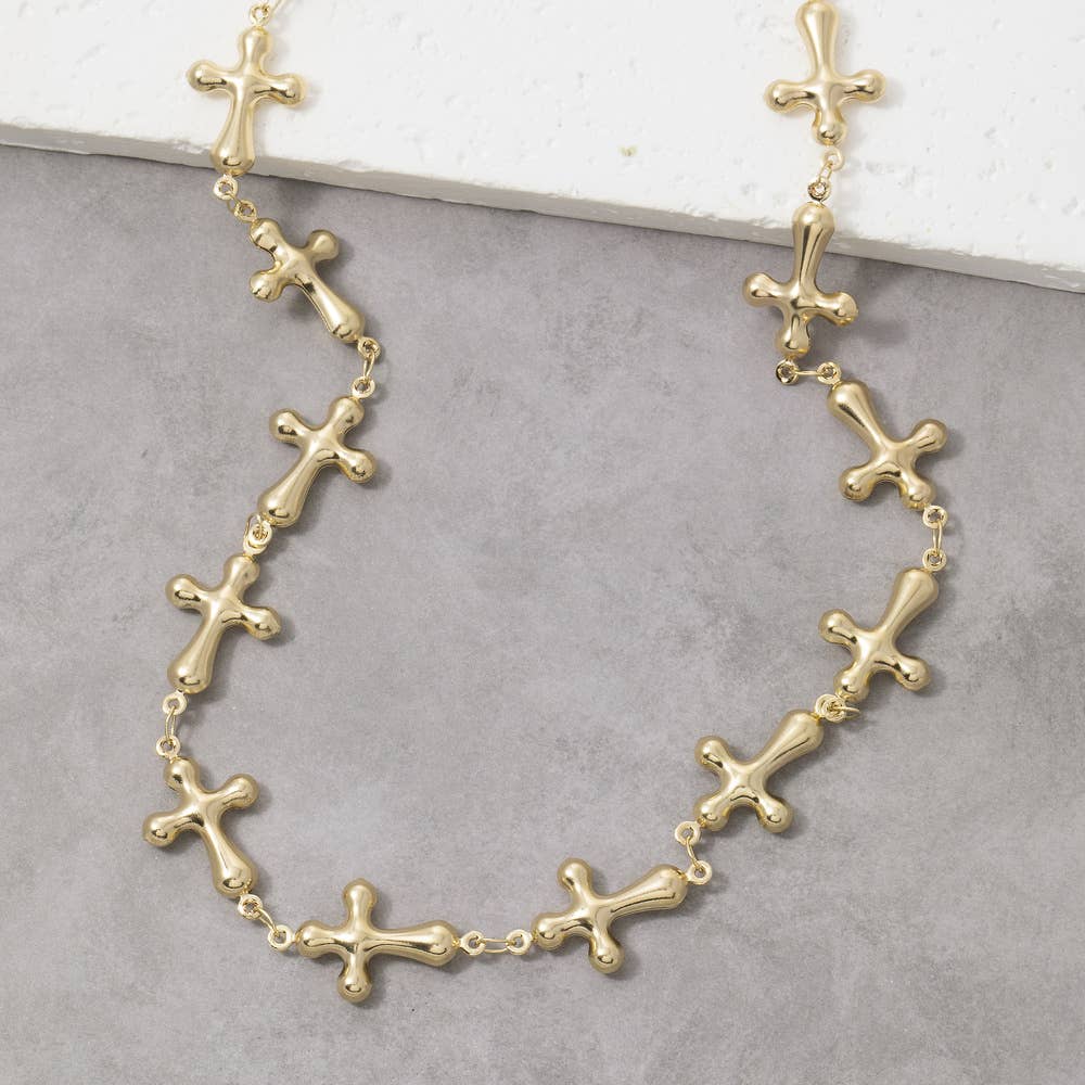Molten Cross Link Statement Necklace