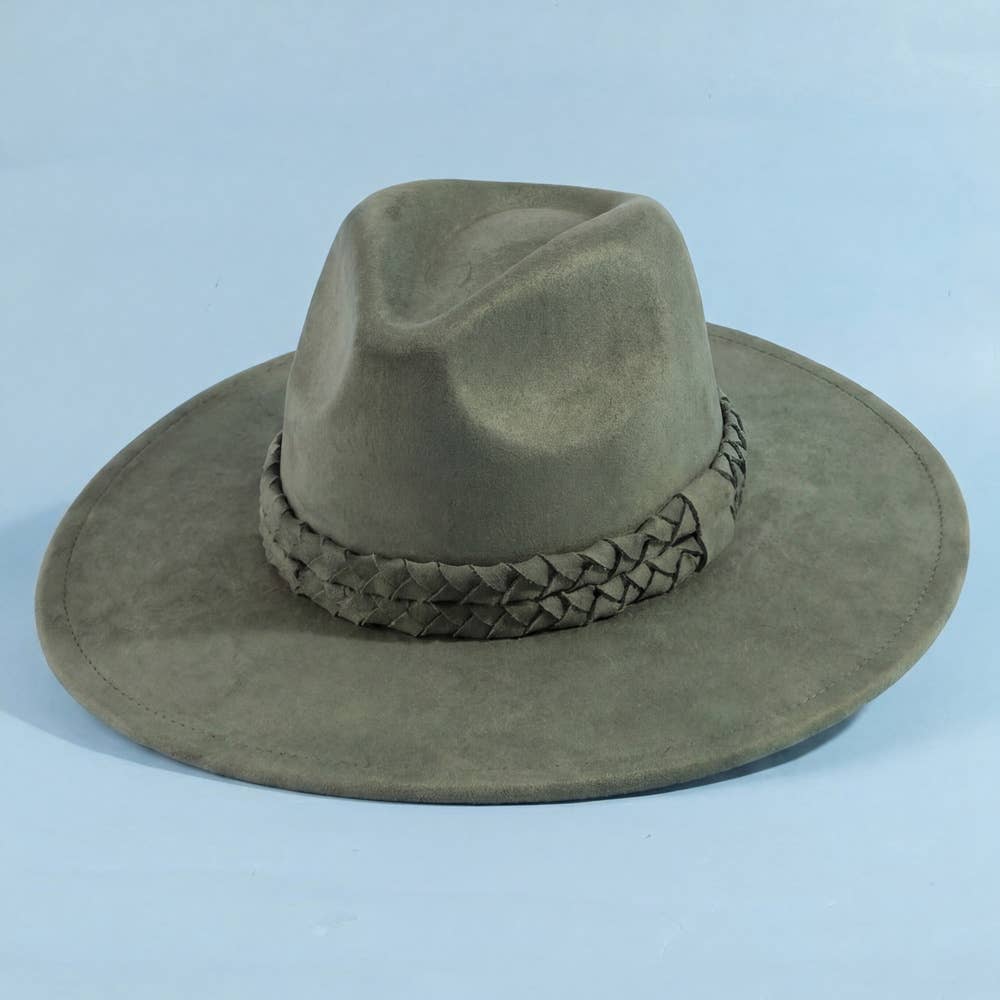 Floral Band Wide Brim Hat
