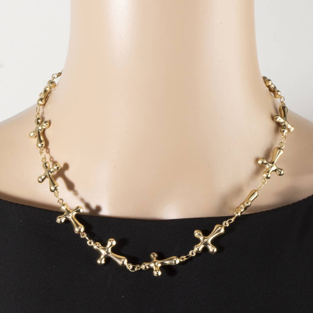 Molten Cross Link Statement Necklace