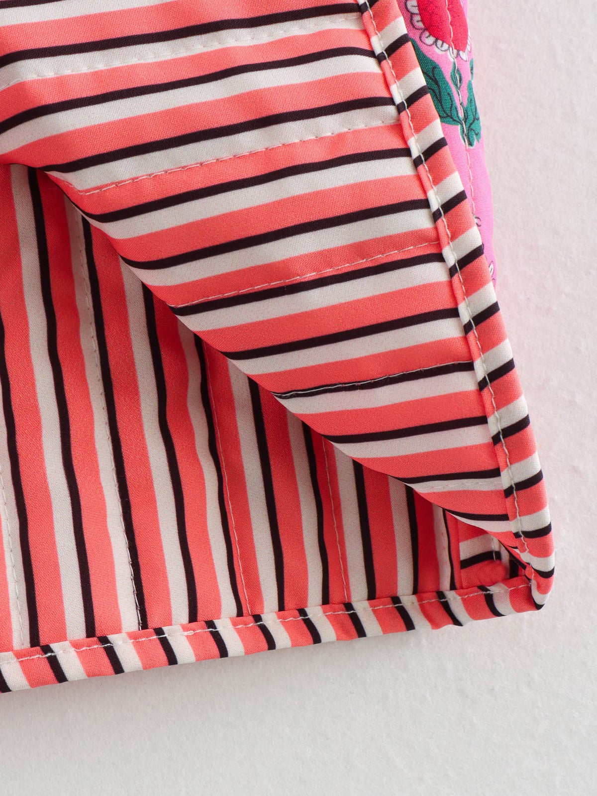 Reversible Fuchsia Floral Quilted Vest
