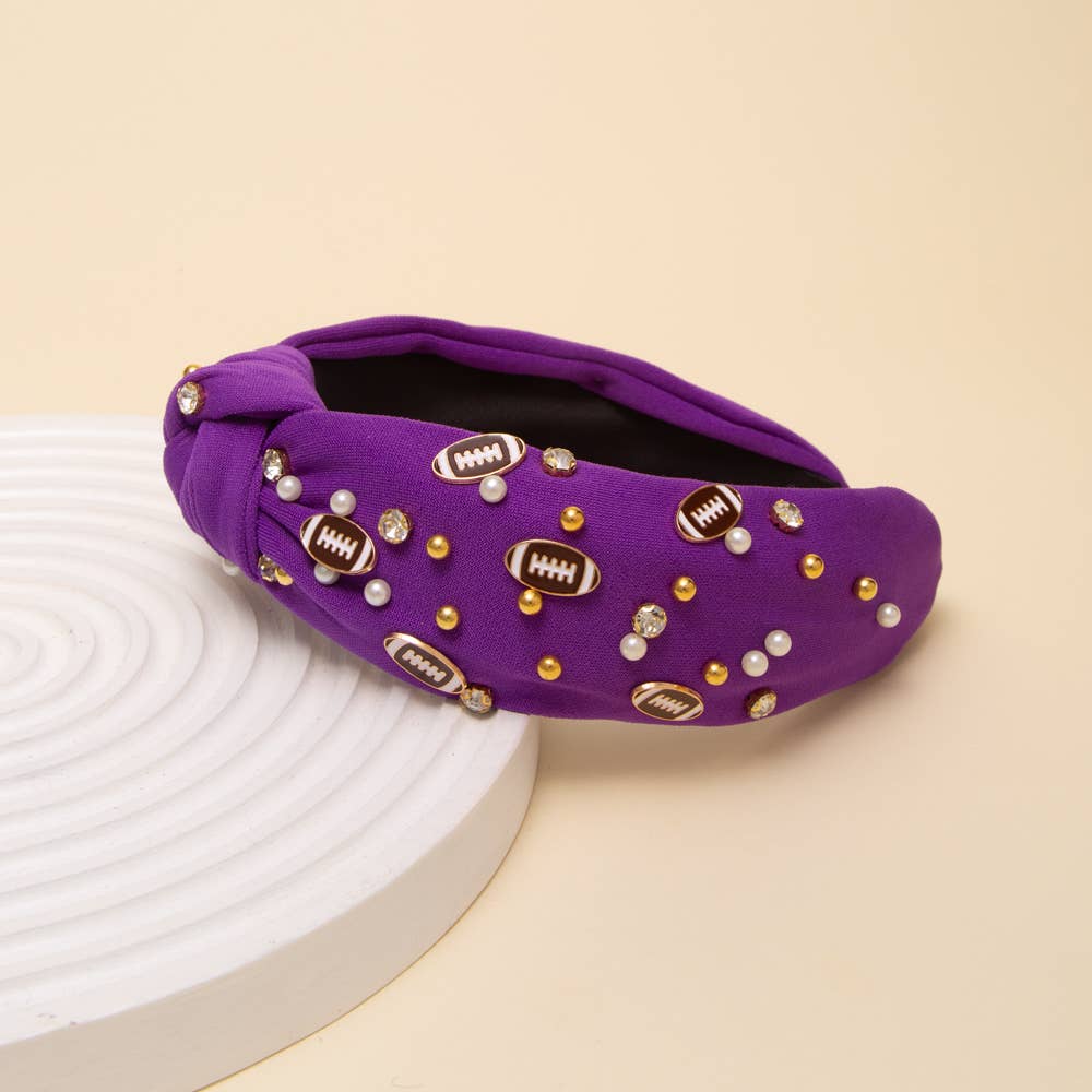 Game Day Jeweled Football Headband