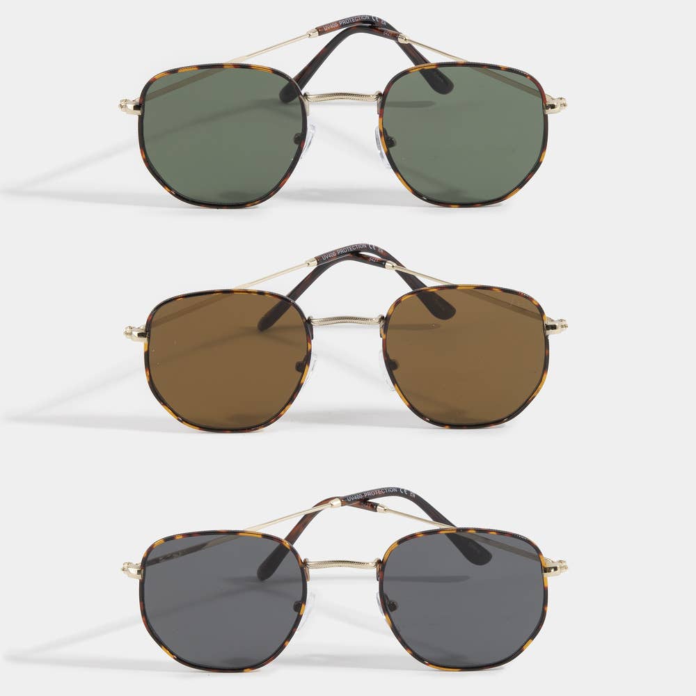 Slim Metal Geometric Sunglasses