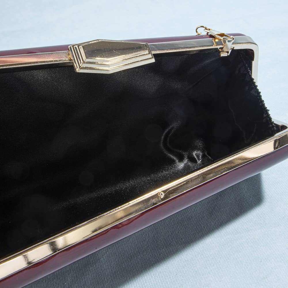 Patent Asymmetric Hard Case Evening Clutch