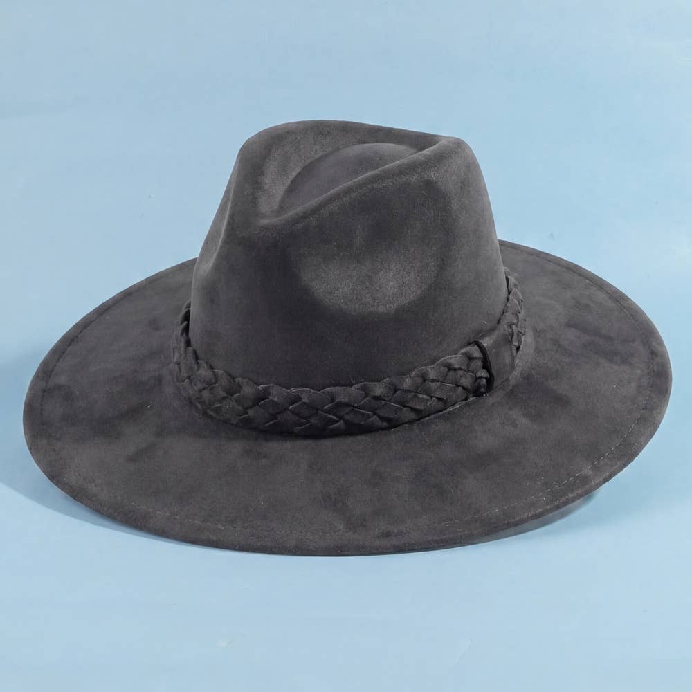 Floral Band Wide Brim Hat