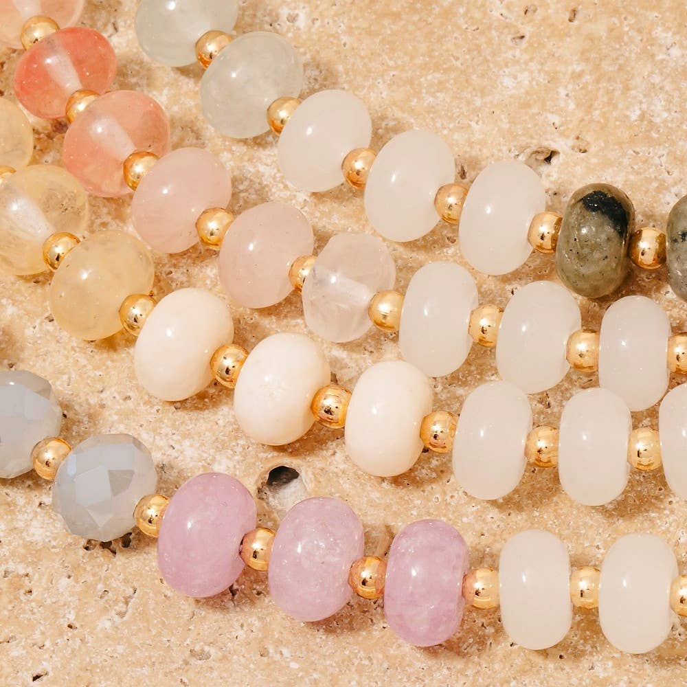Round Stone Bead Necklace