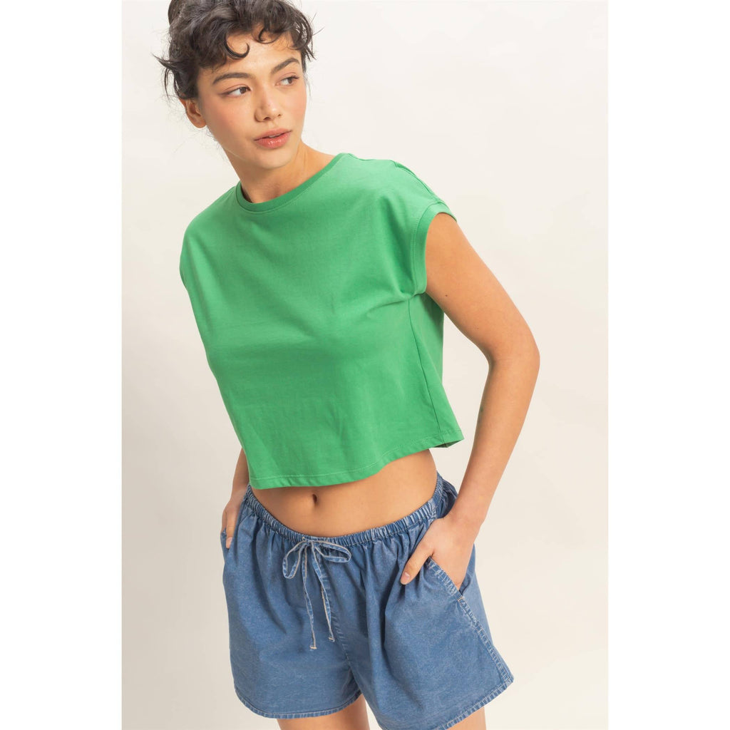 Classic Crew-Neck Sleeveless Top