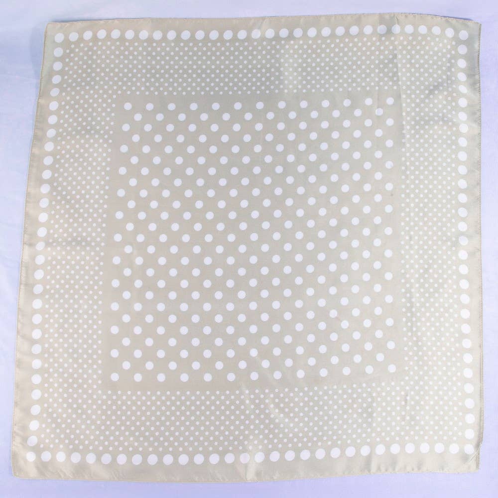 Brown Ombre Polka Dot Satin Scarf