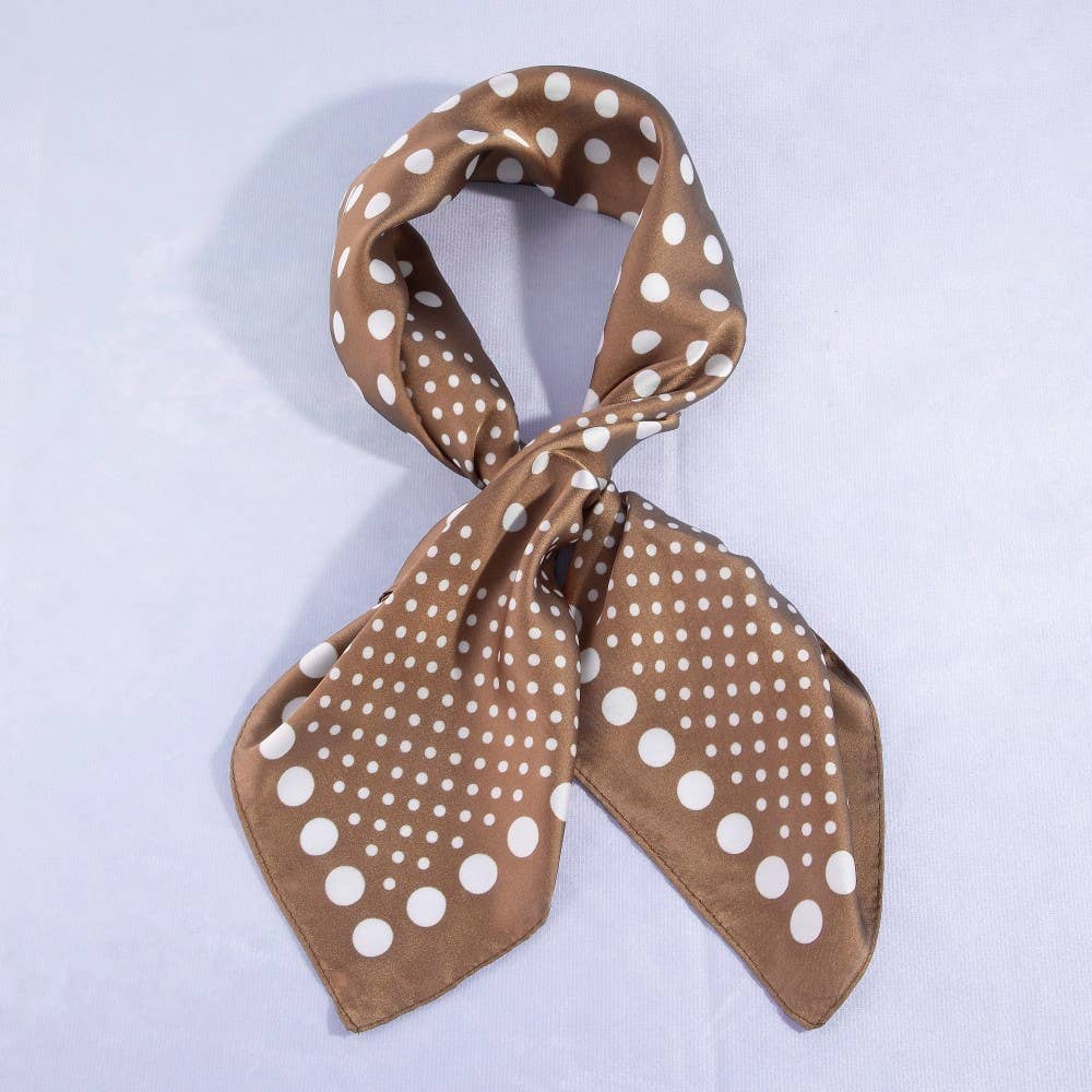 Navy Ombre Polka Dot Satin Scarf