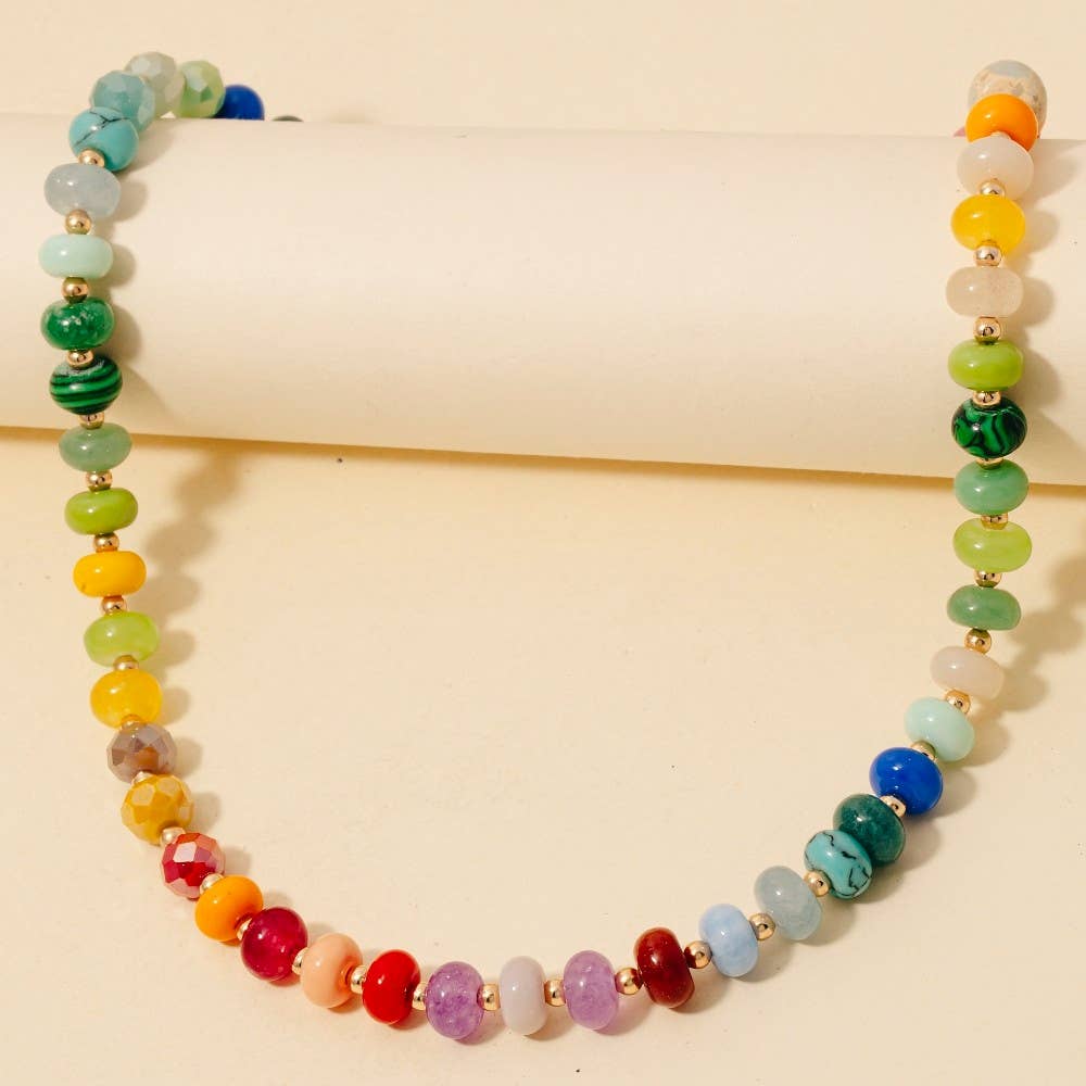 Round Stone Bead Necklace