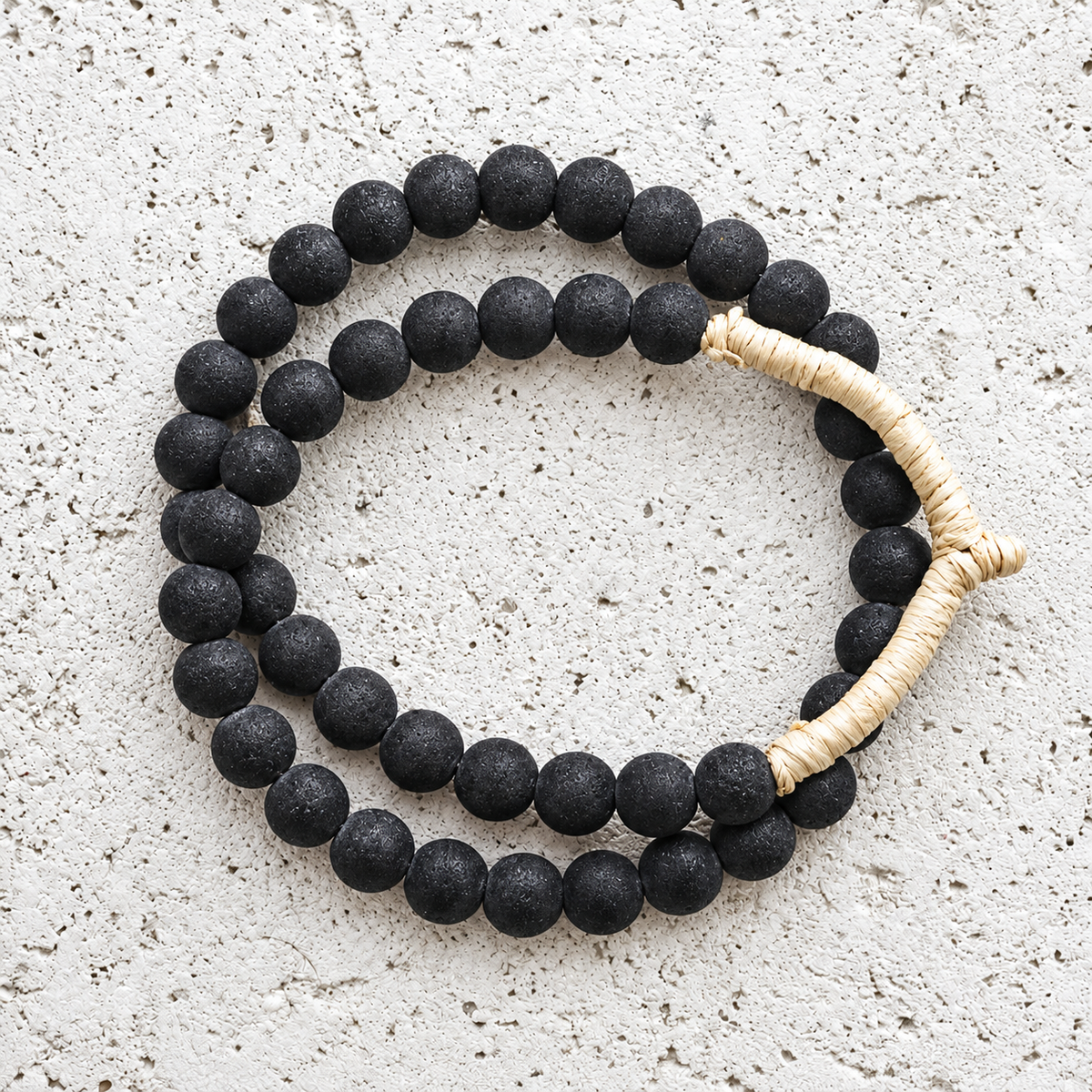Clear + Black Recycled Glass Beads