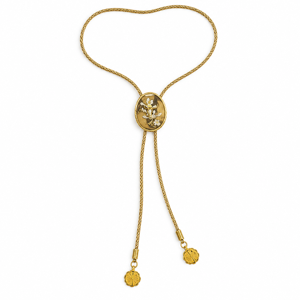 Amber Blossom Bolo Tie