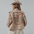 Chasing Sunsets Embroidered Denim Vest