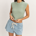 Textured Sleeveless Knit Top