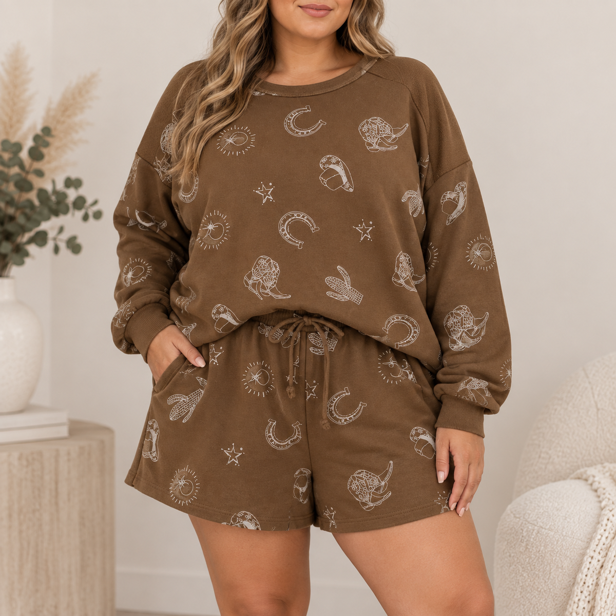 Western Print Lounge Set