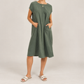 Linen Oversized Midi Dress