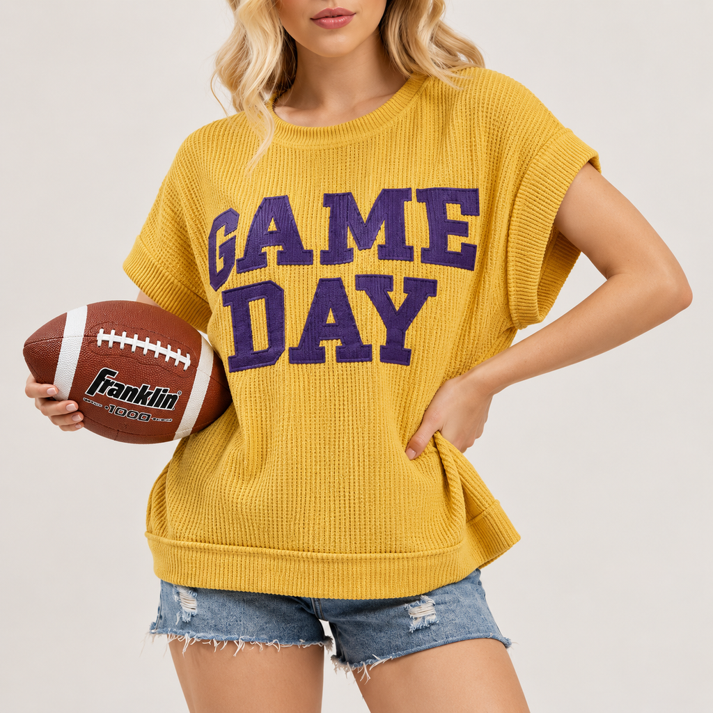 Game Day Ribbed Knit Top