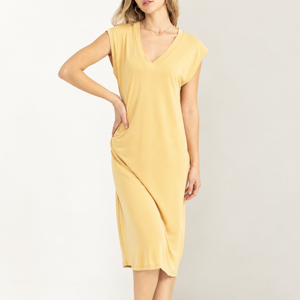 V-Neck Dolman Maxi Dress