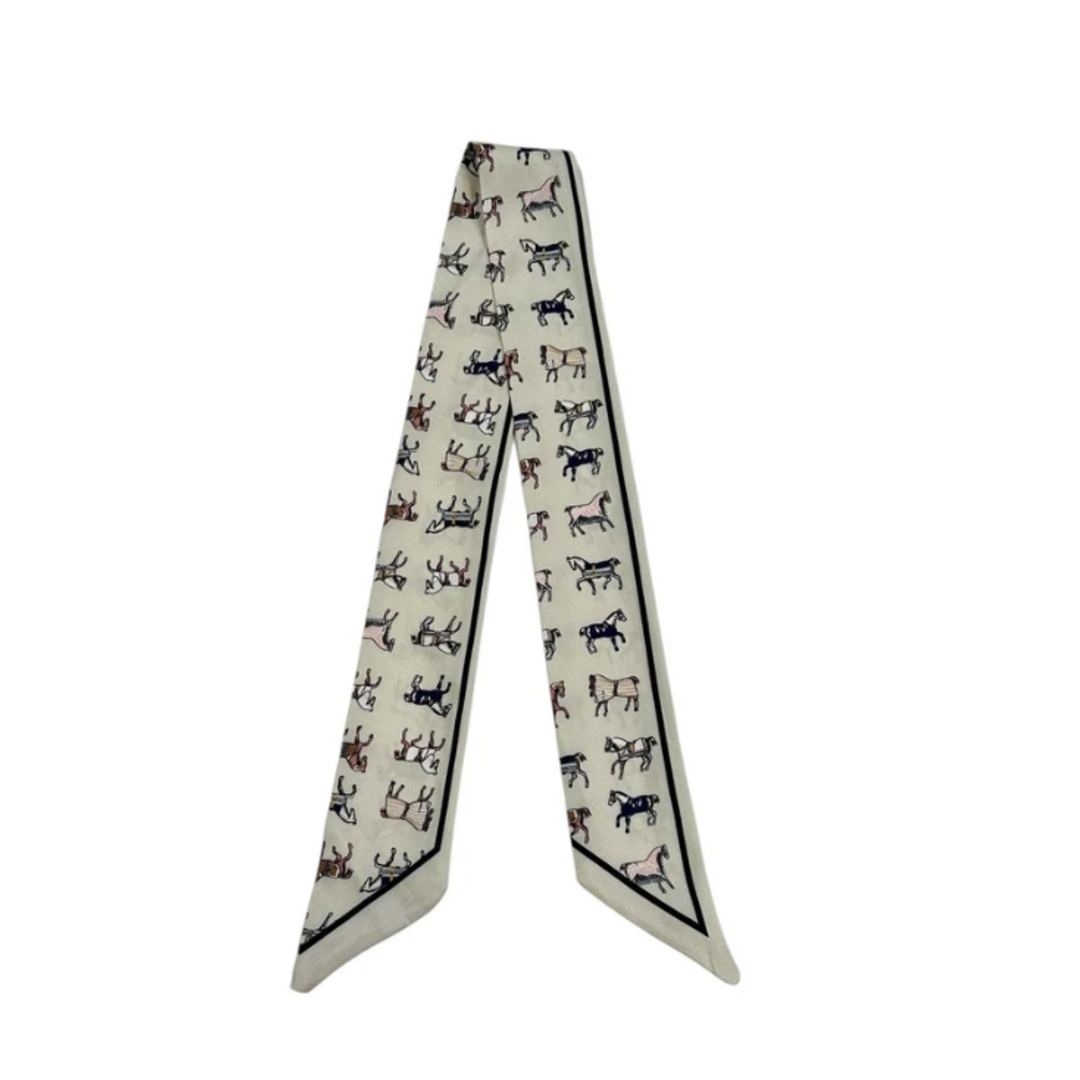 Cream Horse Twilly Scarf