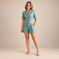 Cotton Linen Bermuda Short Set