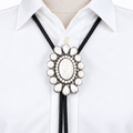 White Squash Blossom Bolo Tie