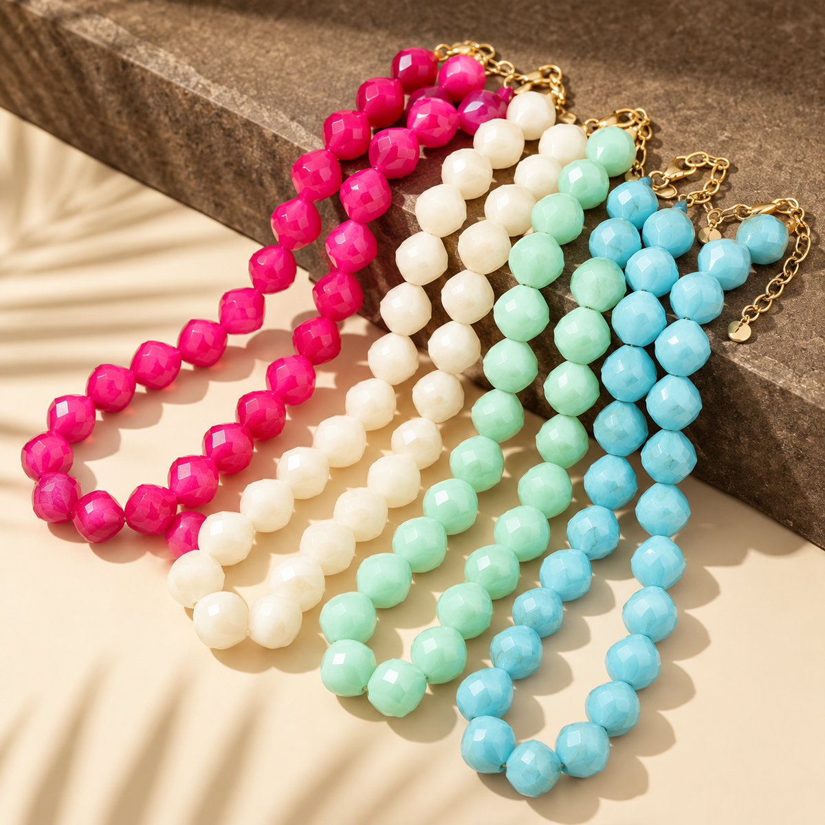Irregular Marble Resin Beaded Necklace