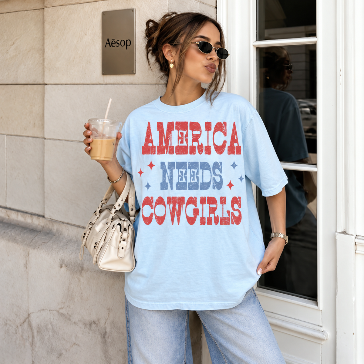 America Needs Cowgirls Tee