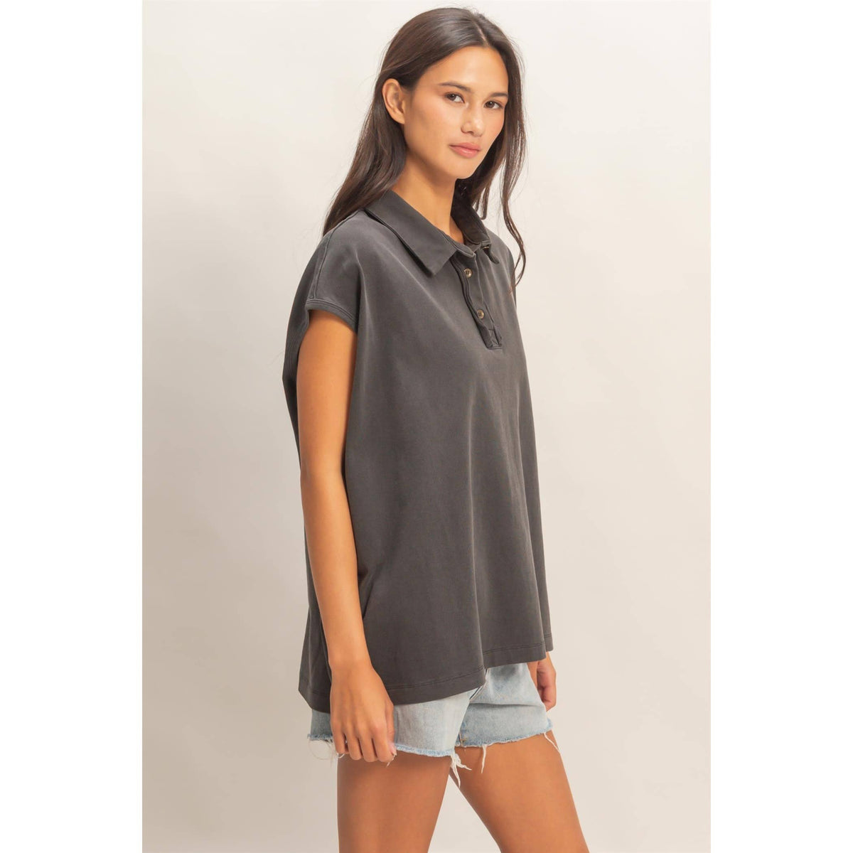 Pigment-Dyed Sleeveless Polo