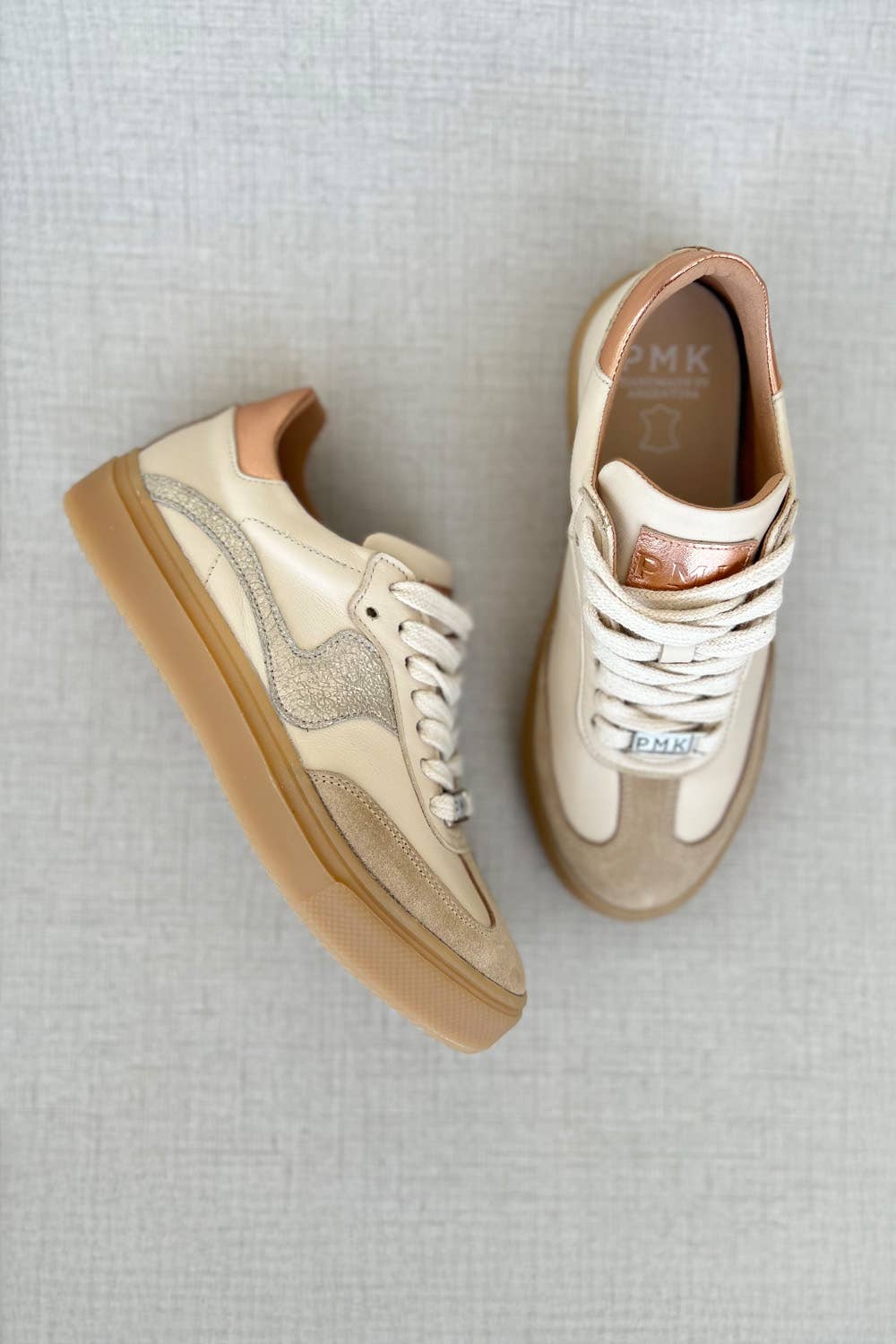 Novalis Beige Cow Leather Sneakers