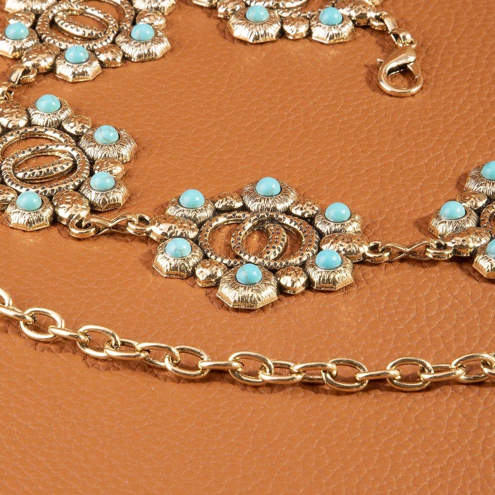 Turquoise Floral Concho Belt