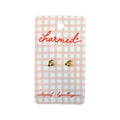 Gold Cherry Screw-Back Earrings