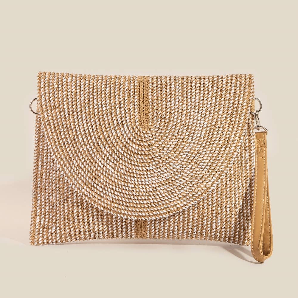 Two-Tone Woven Envelope Clutch
