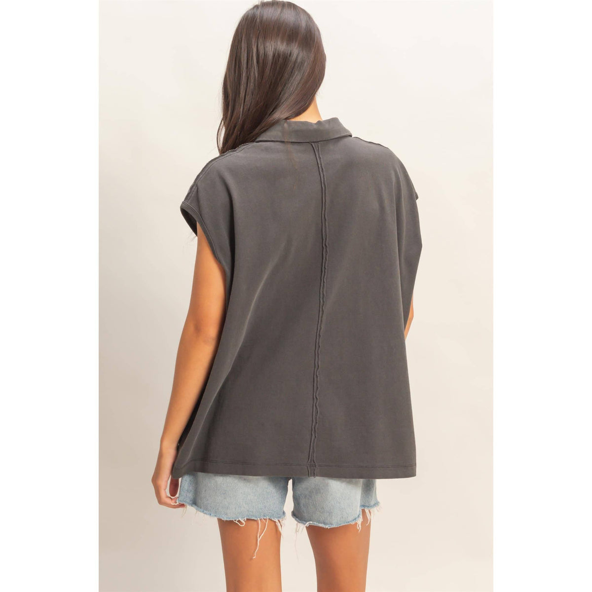 Pigment-Dyed Sleeveless Polo