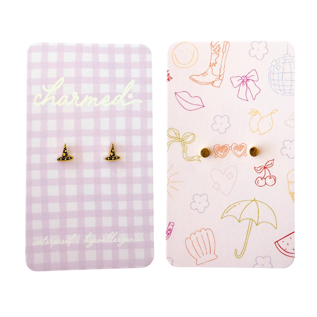 Witch Hat Screw-Back Earrings