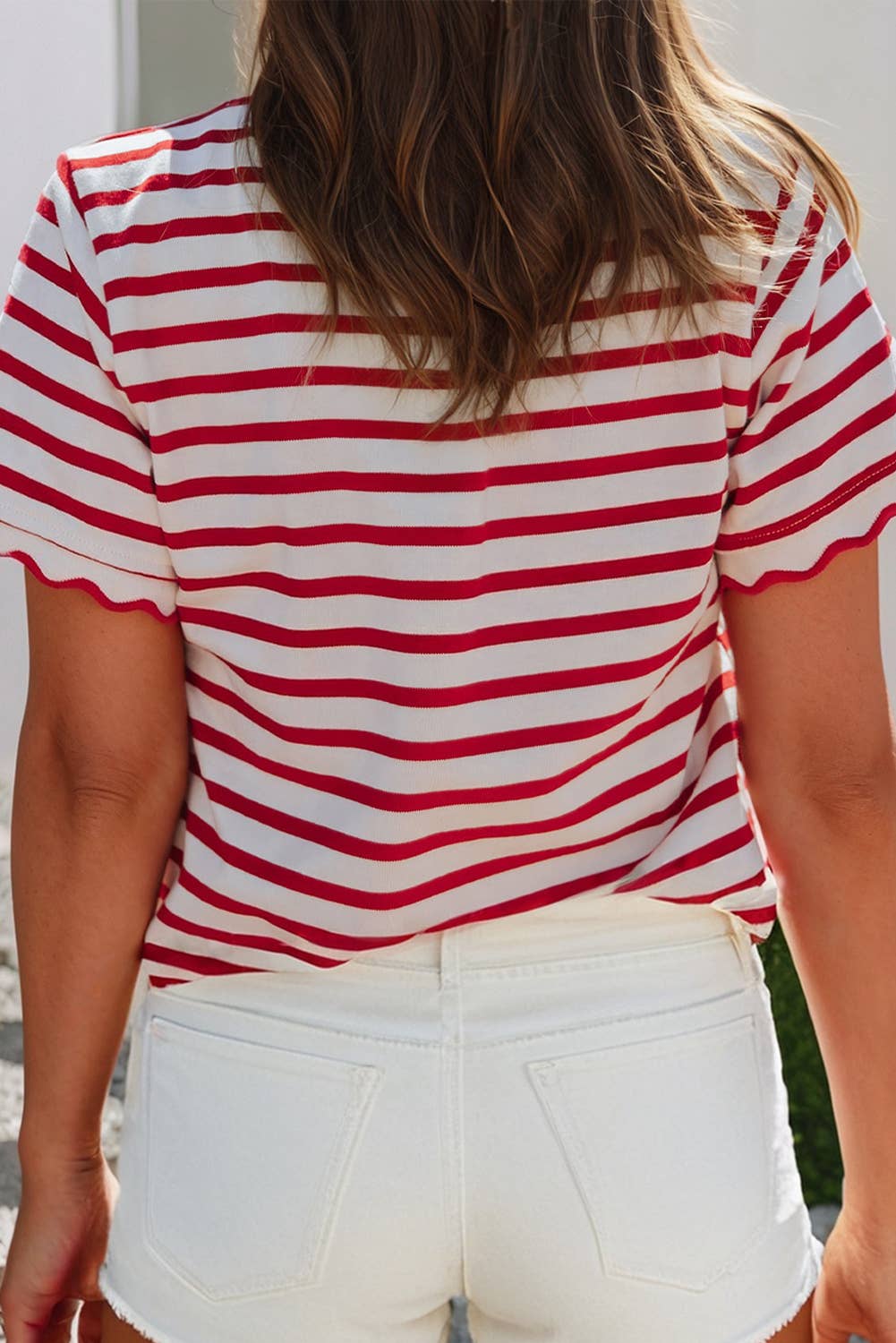 Scalloped Stripe Tee