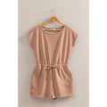 Cap-Sleeve Drawstring Romper