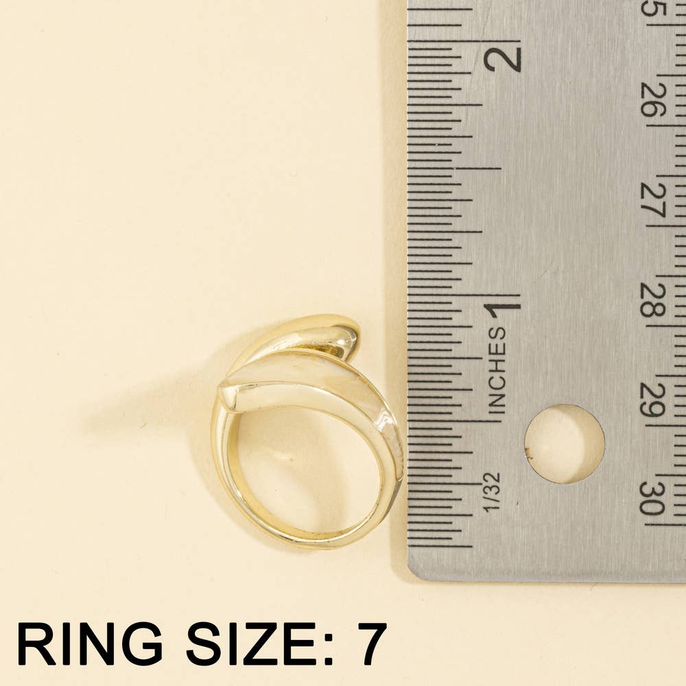 Mother Of Pearl Inlay Bypass Wrap Ring
