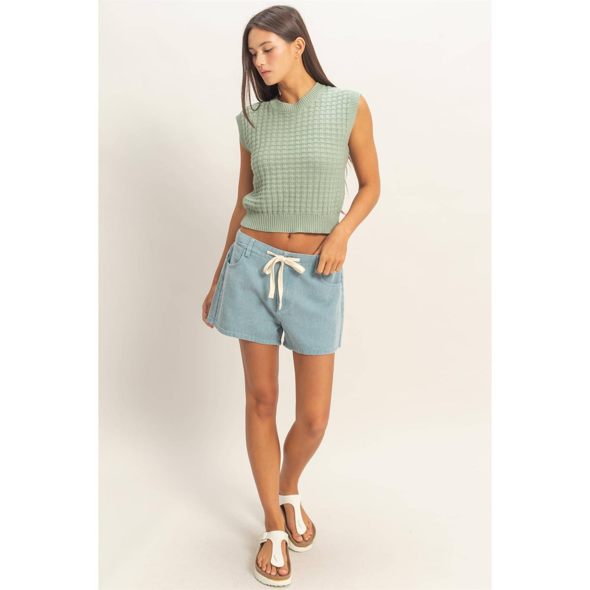 Textured Sleeveless Knit Top