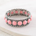 Pink Semi-Stone Stretch Bangle
