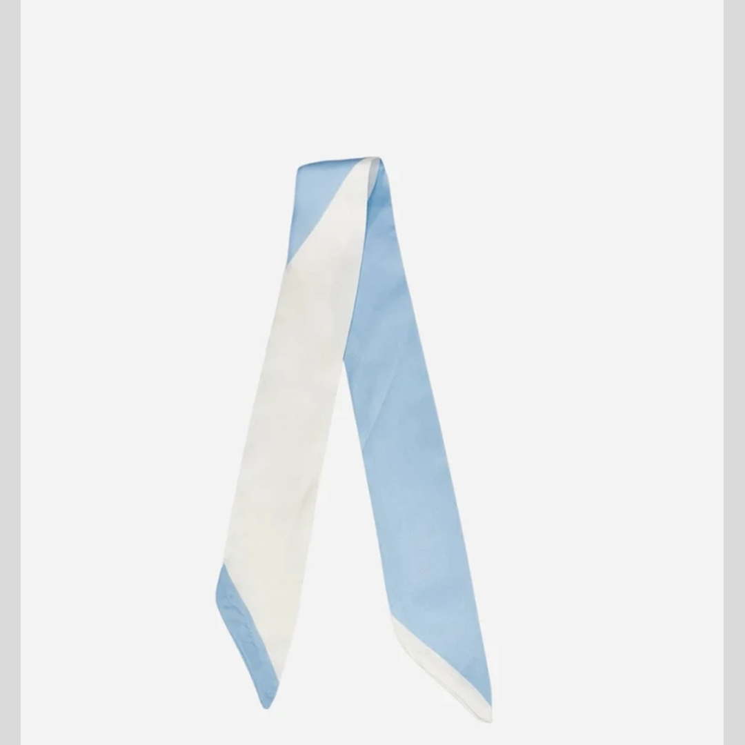 Light Blue + White Twilly Scarf