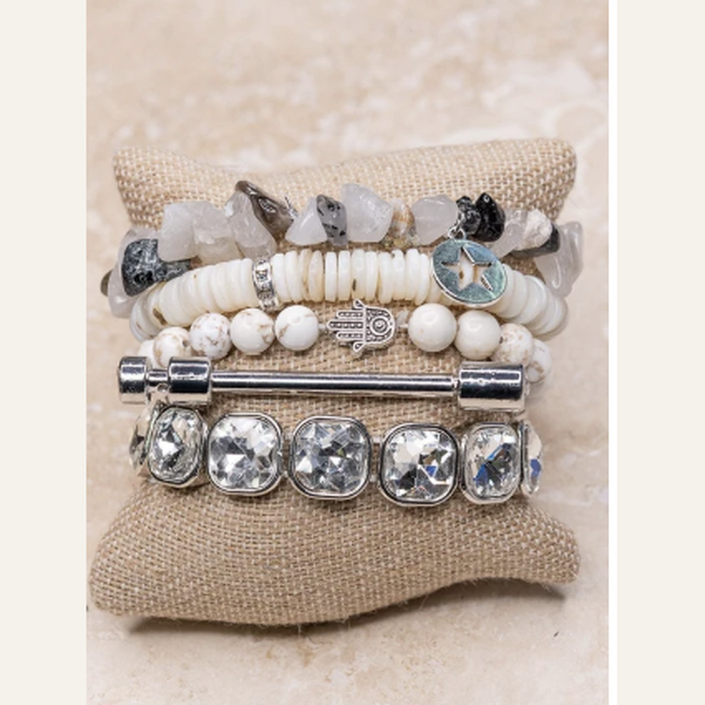 Vera White Bracelet Set