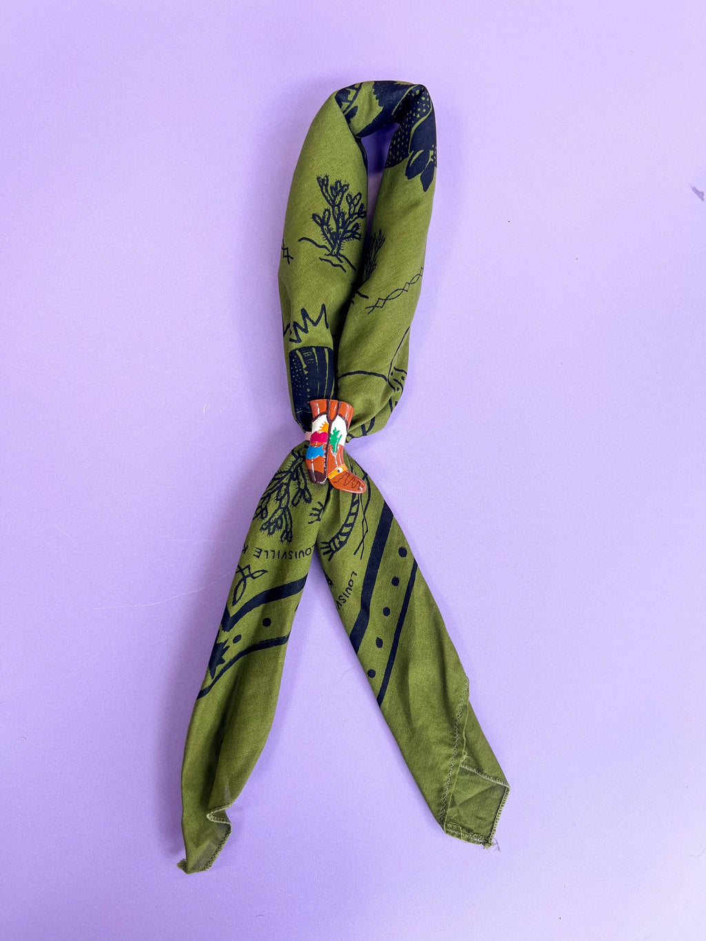 Colorful Cowboy Boot Bandana Slide