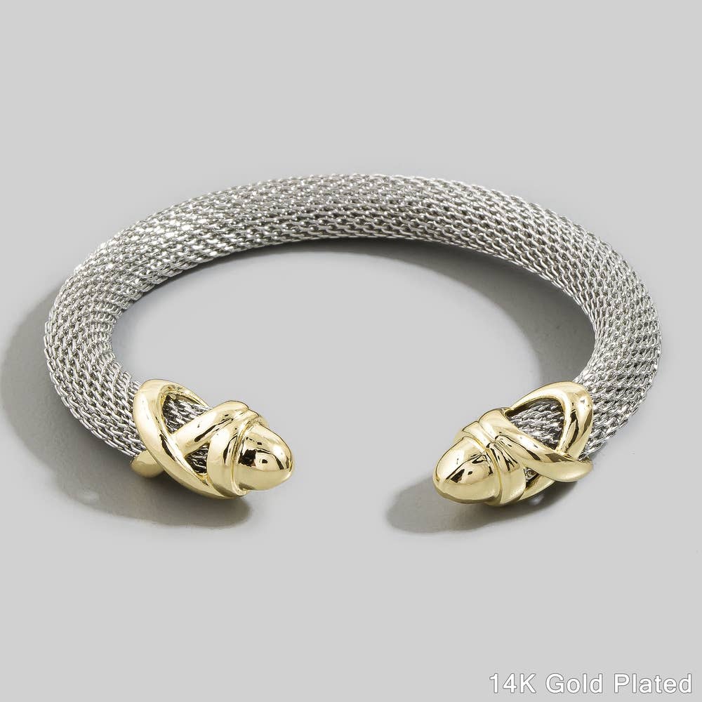 Two-Tone Knot Cuff Bracelet