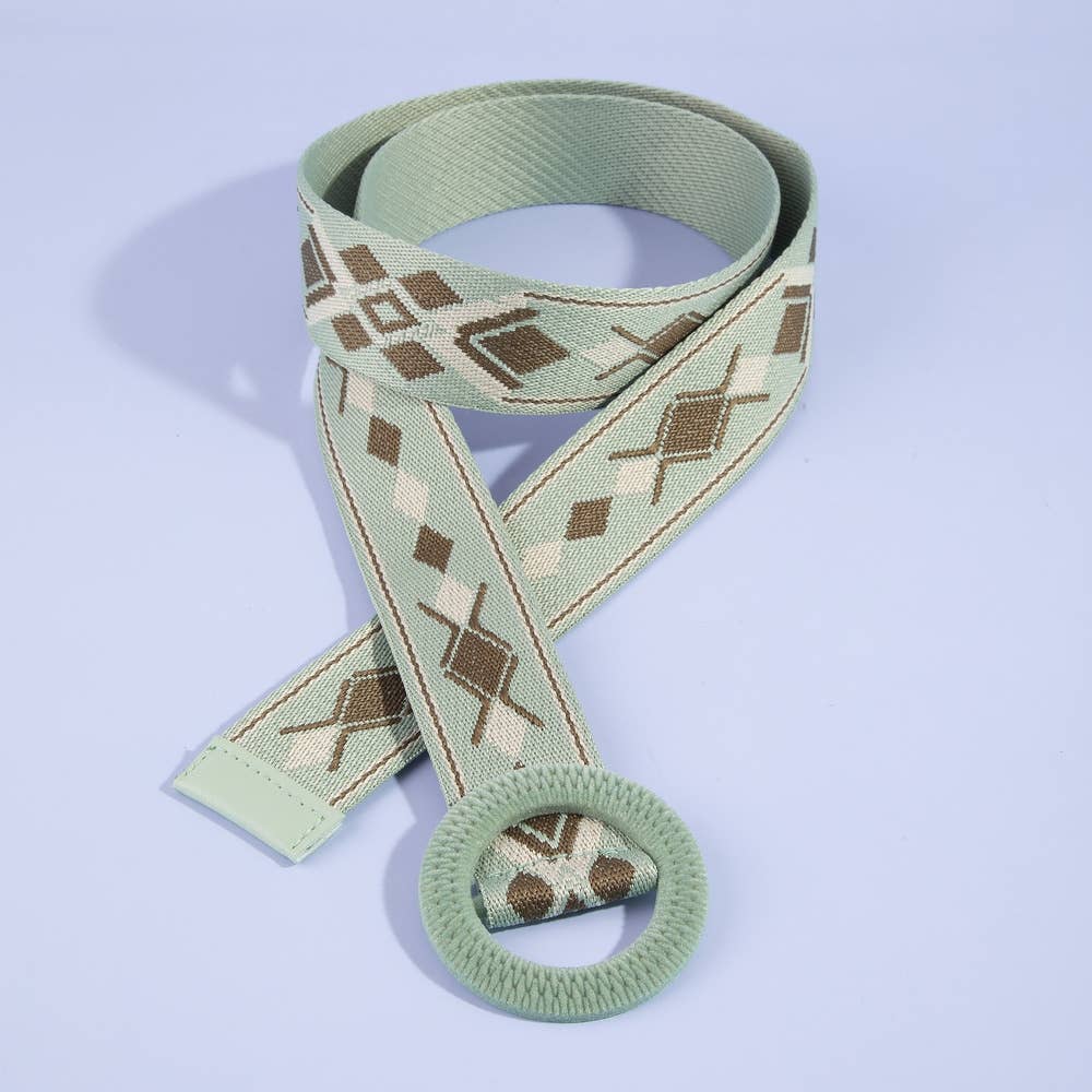 Braided Buckle Boho Belt