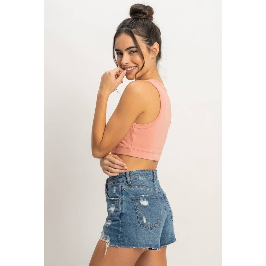 Scoop-Neck Cropped Tank