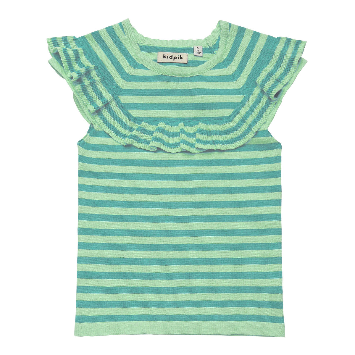Stripe Ruffle Yoke Sweater